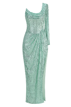 Vestido turquesa lentejuelas