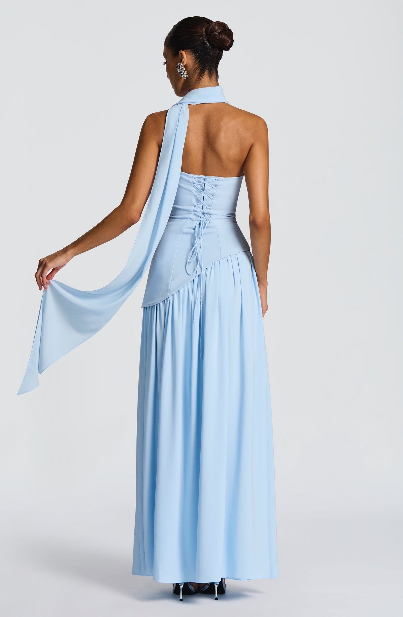 Vestido cuello liso
