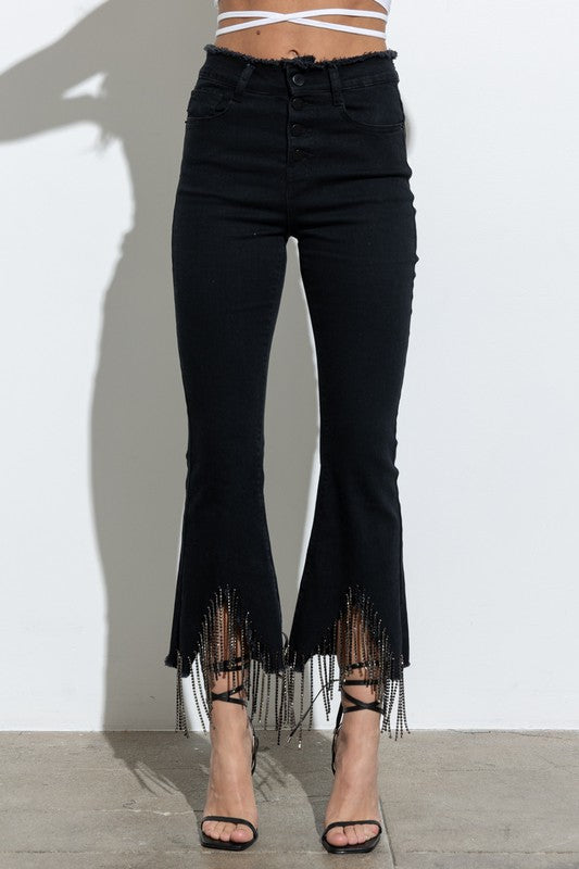 Jeans mezclilla de brillos