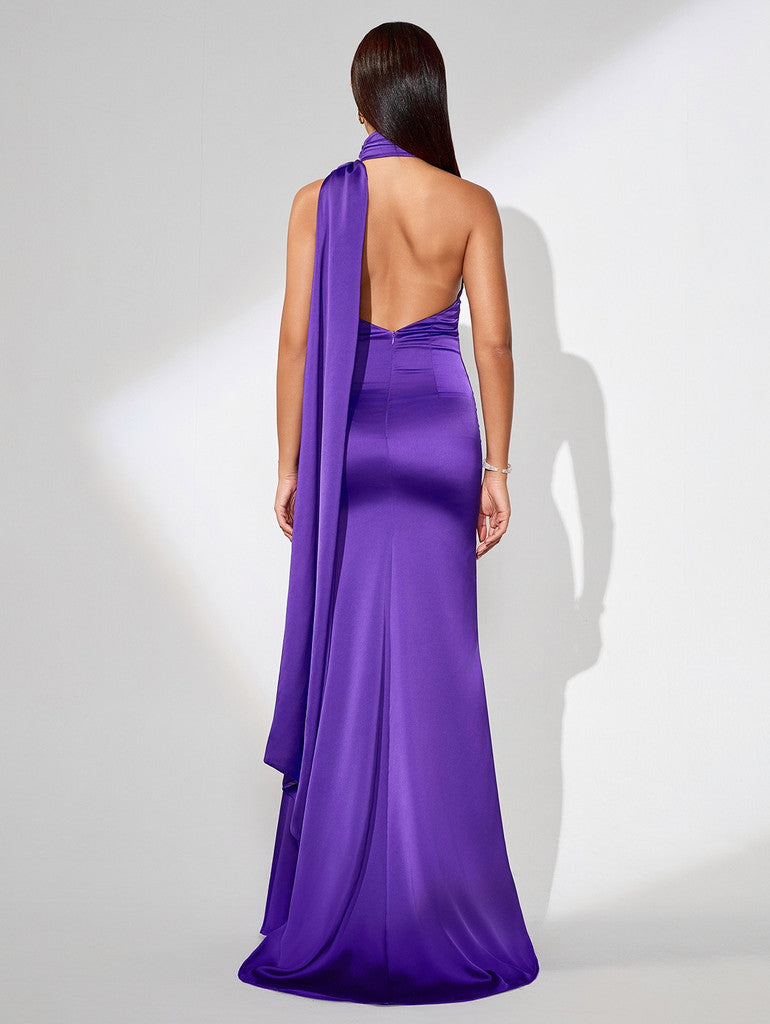 Vestido morado liso