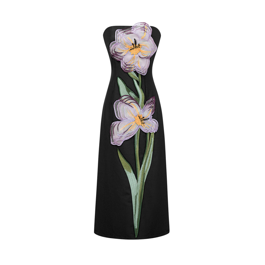 Vestido midi con flor