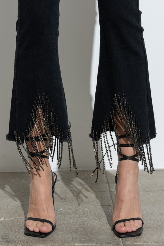Jeans mezclilla de brillos