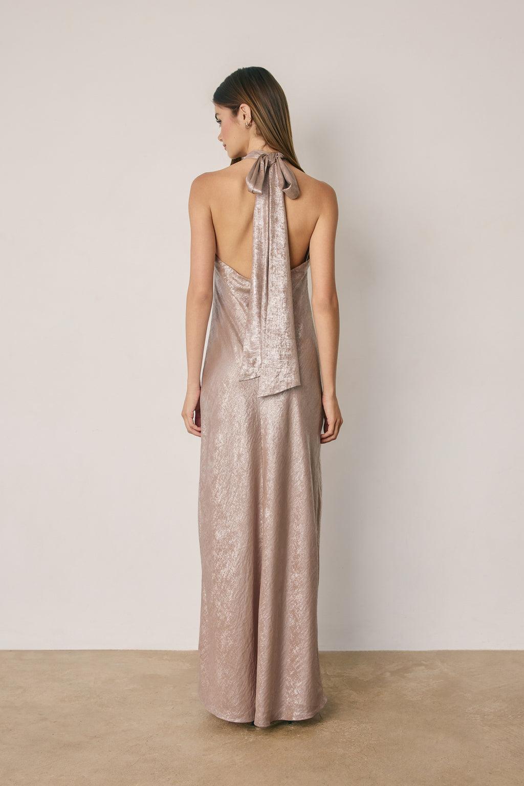 Vestido metallic gold