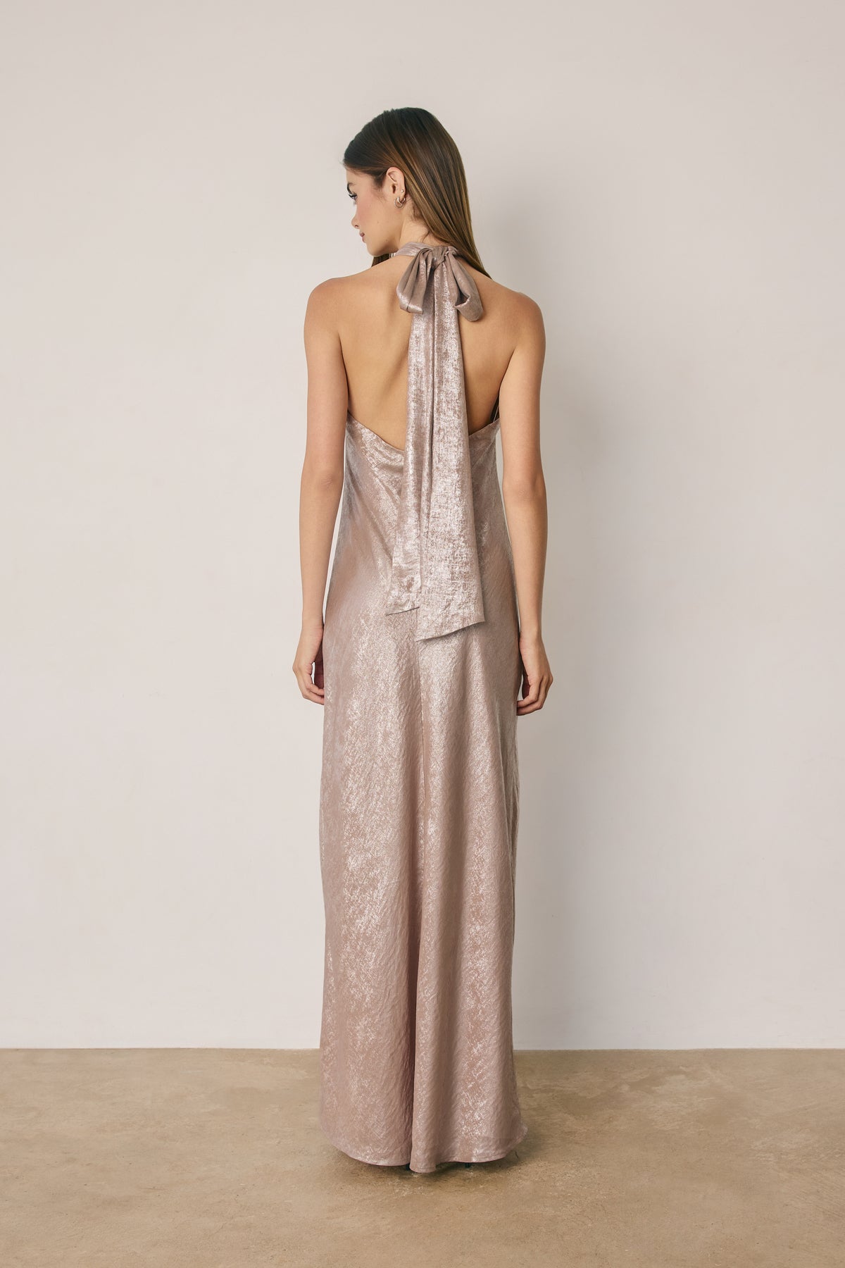 Vestido metallic gold