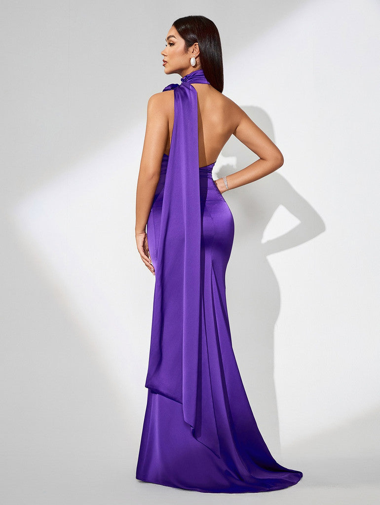 Vestido morado liso