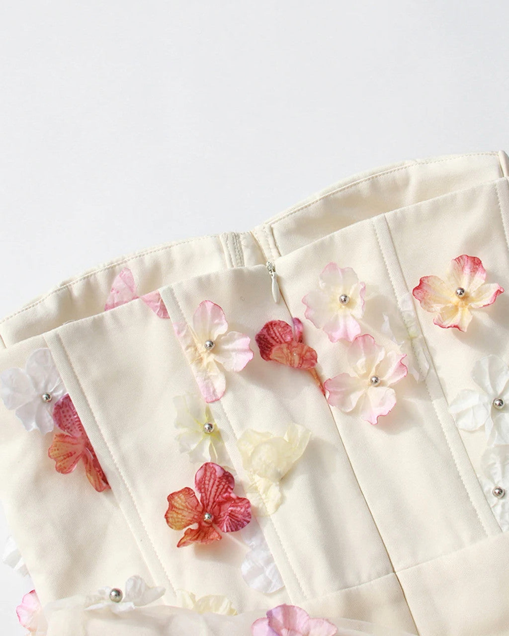 Vestido de flores beige