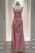 Vestido rosa cuello