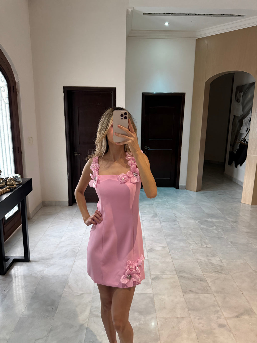 Vestido rosa mini