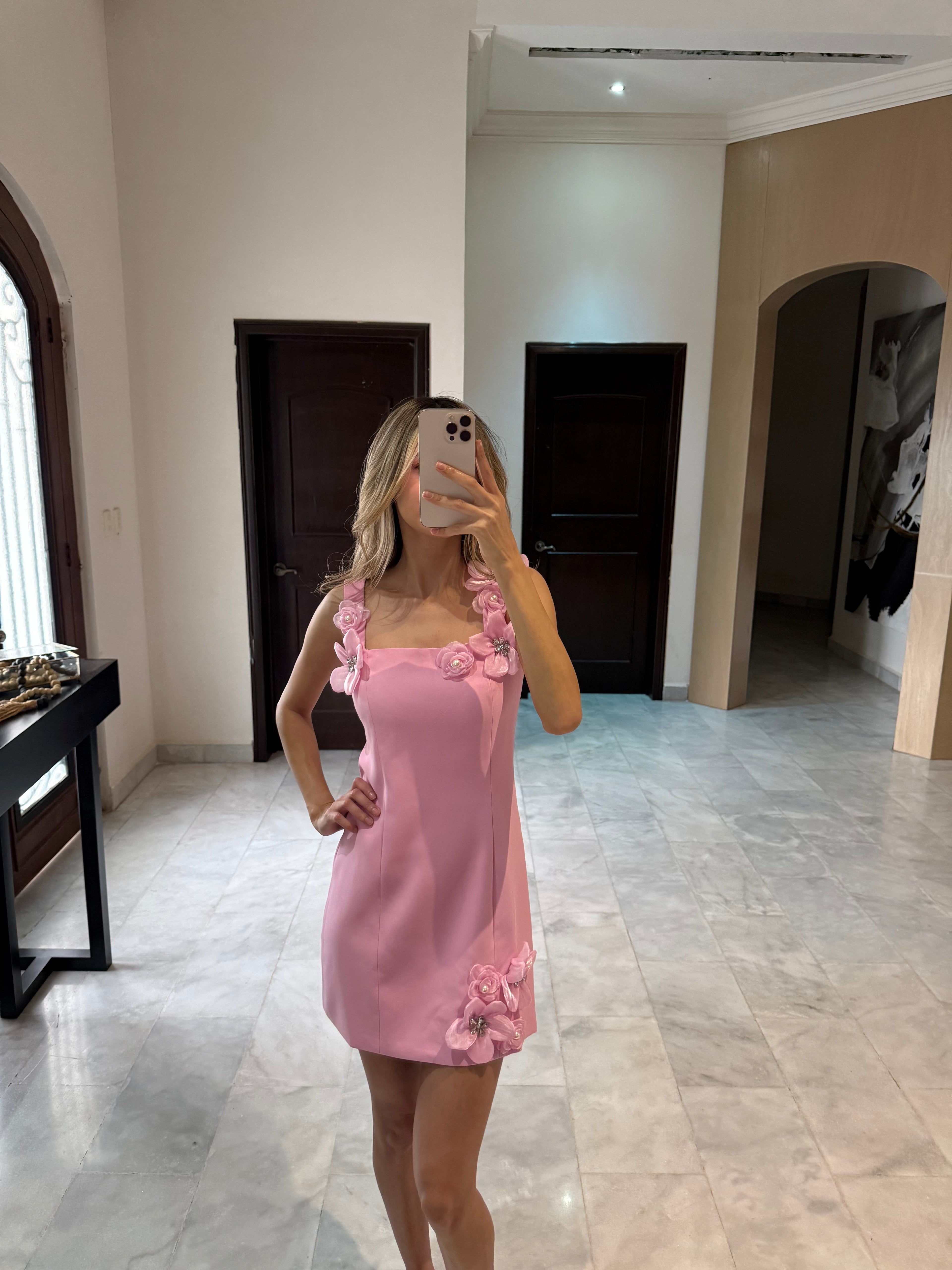 Vestido rosa mini