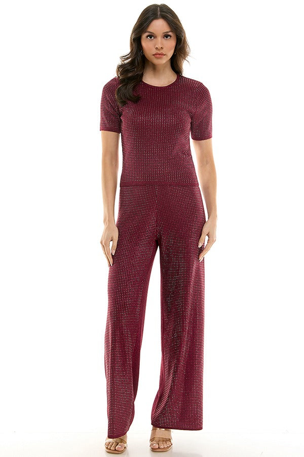 Conjunto rojo brillos