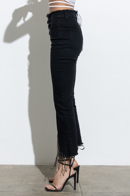 Jeans mezclilla de brillos