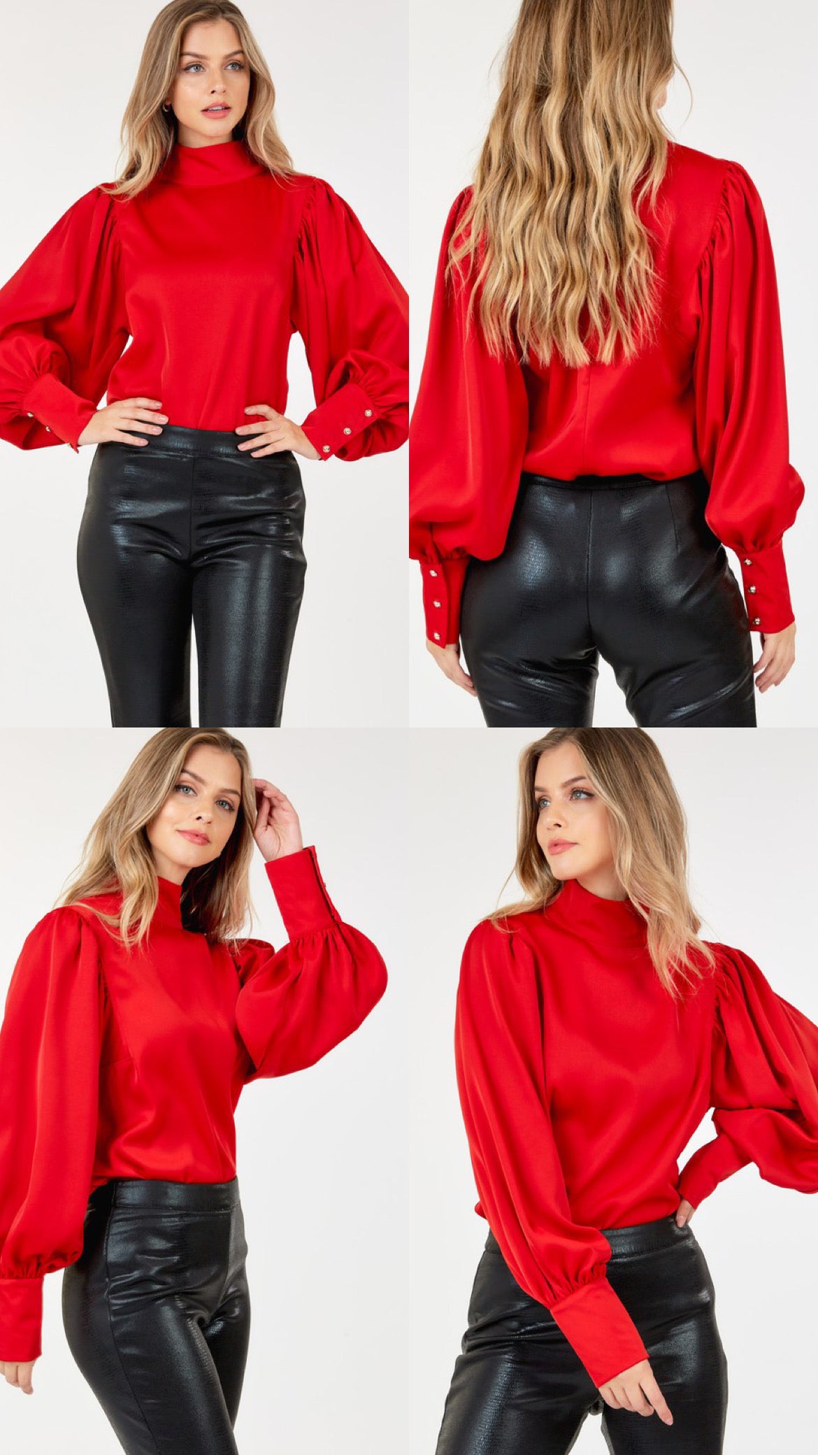 Blusa roja manga larga