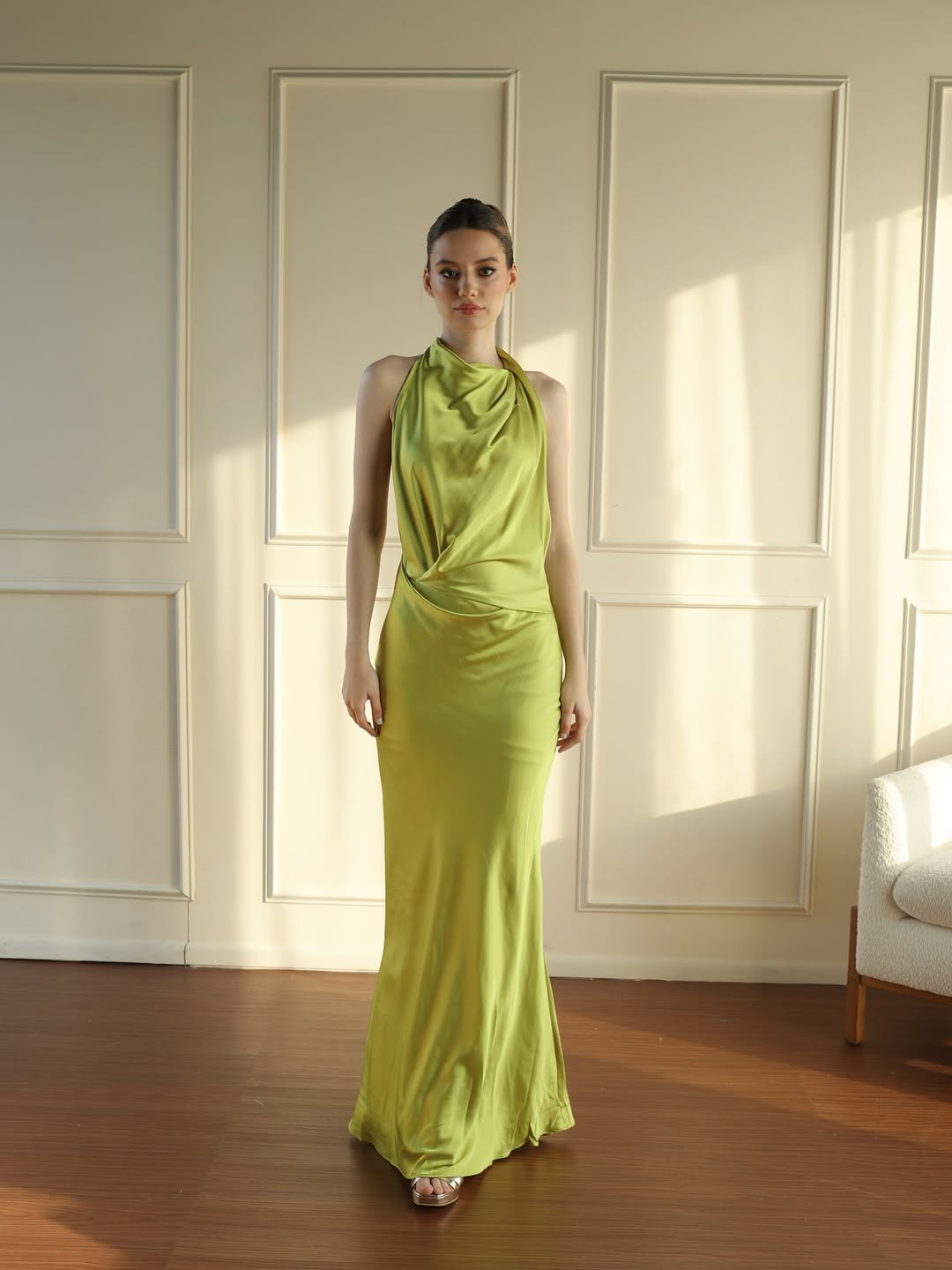 Vestido satin halter