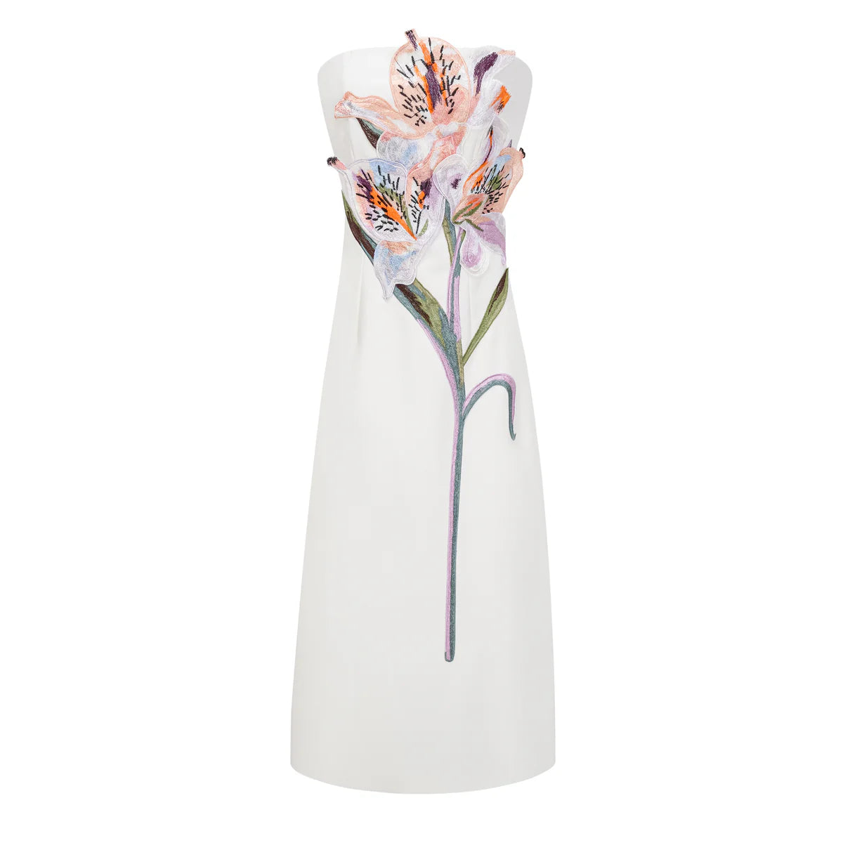 Vestido midi con flor