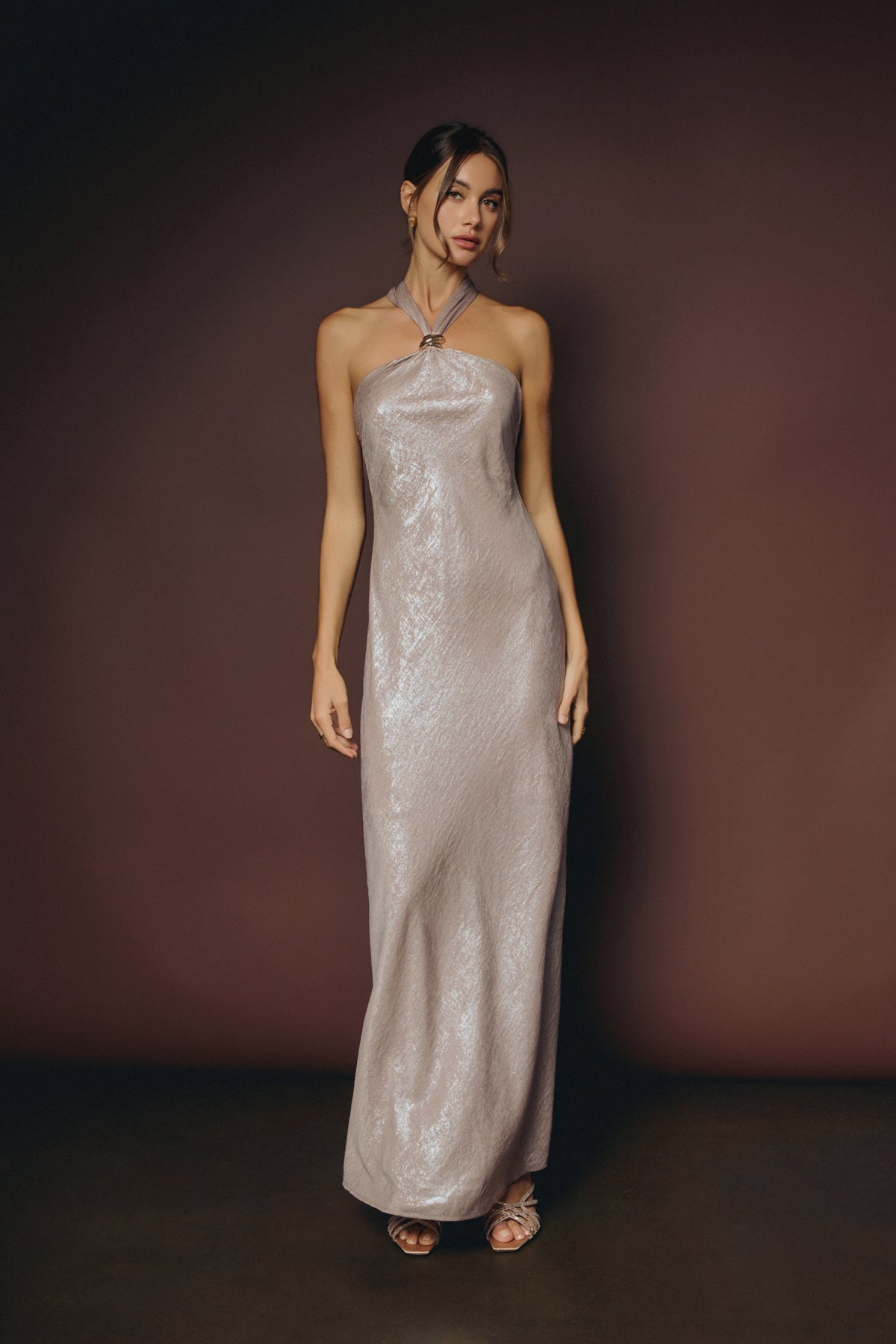 Vestido metallic gold
