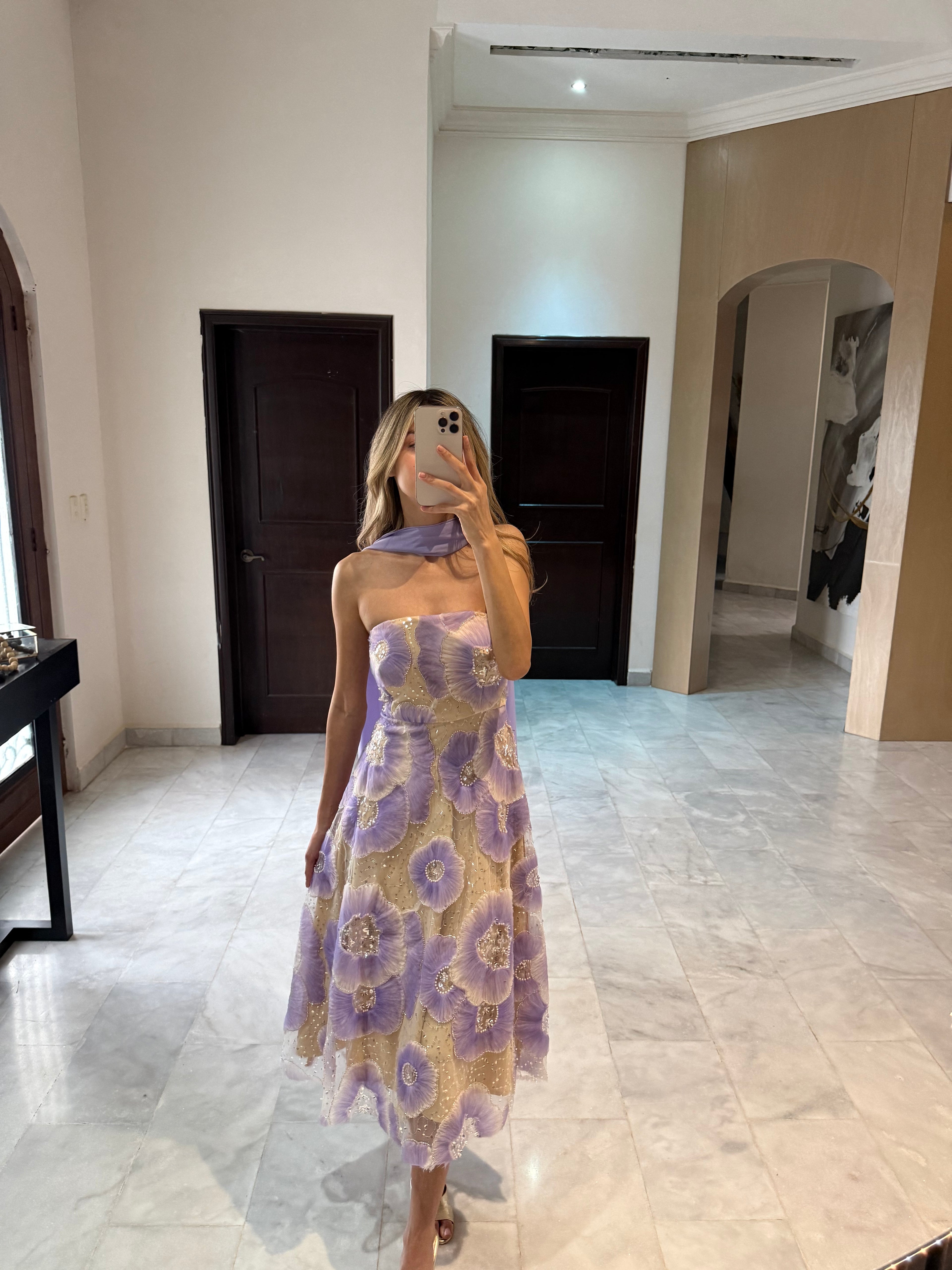 Vestido flores midi