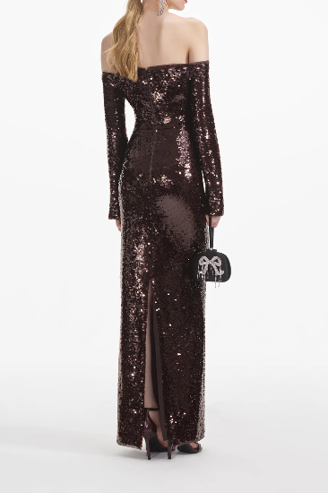 Vestido burgundy lentejuelas