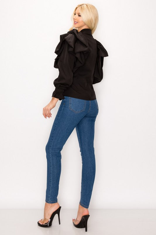 Blusa negra mangas