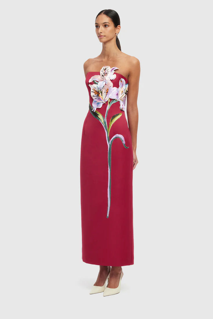 Vestido midi con flor