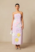 Vestido lila con flores