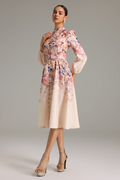 Flowers ivory midi dress