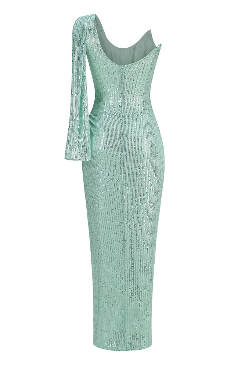 Vestido turquesa lentejuelas