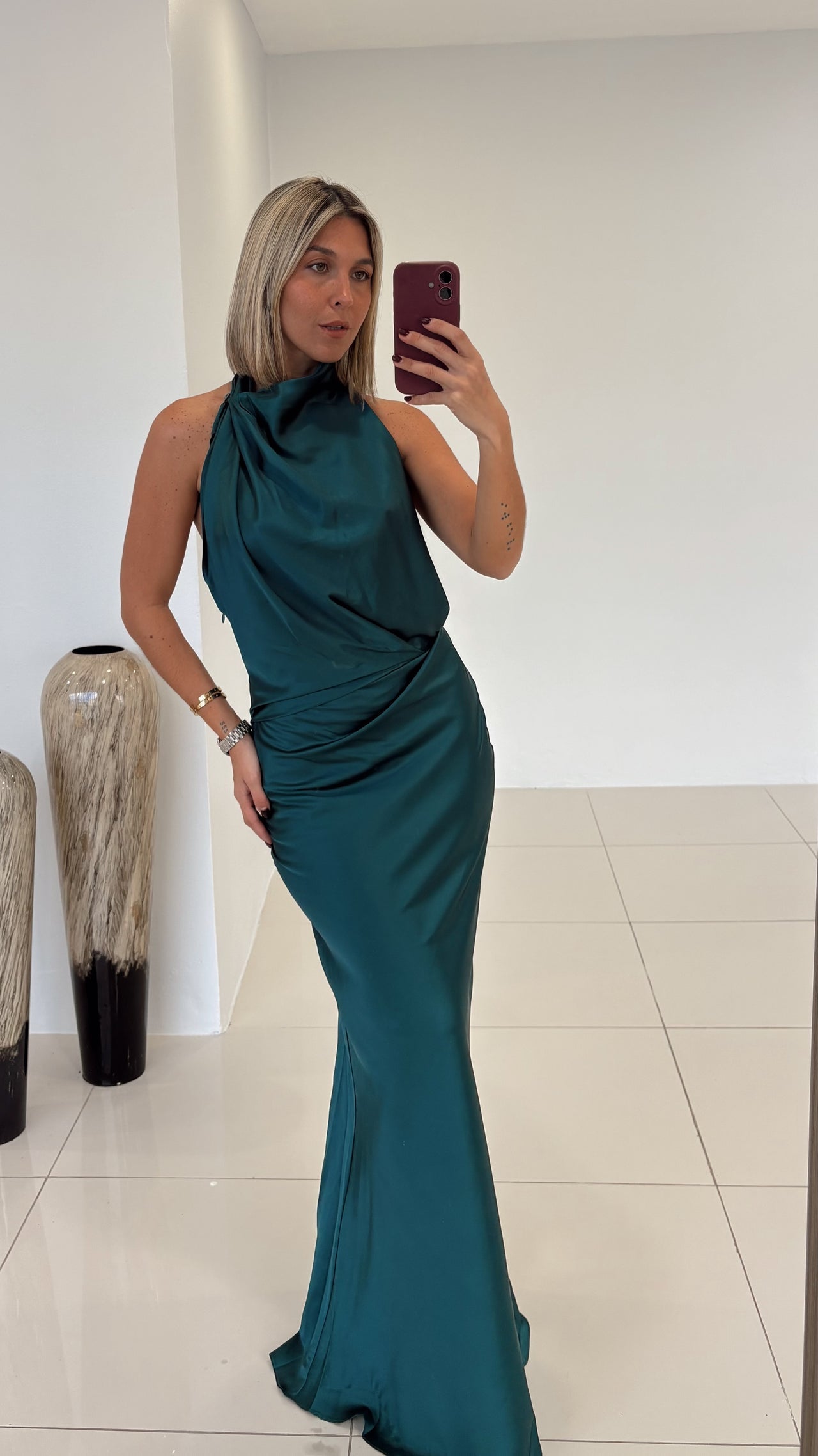 Vestido satin halter
