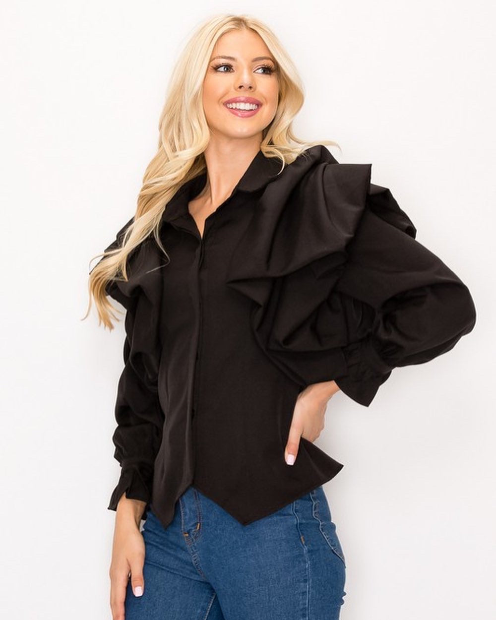 Blusa negra mangas