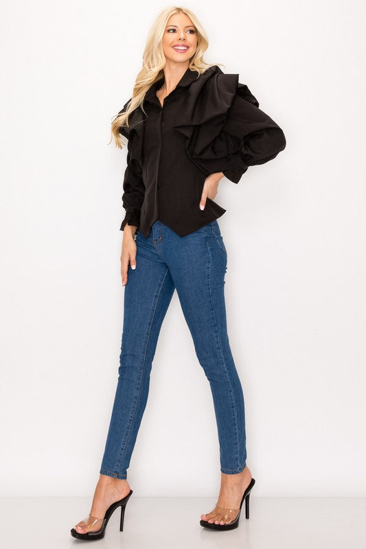 Blusa negra mangas