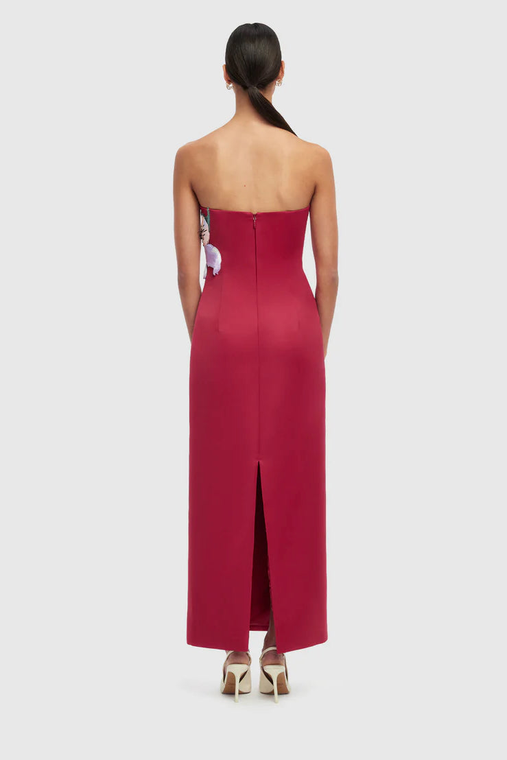 Vestido midi con flor