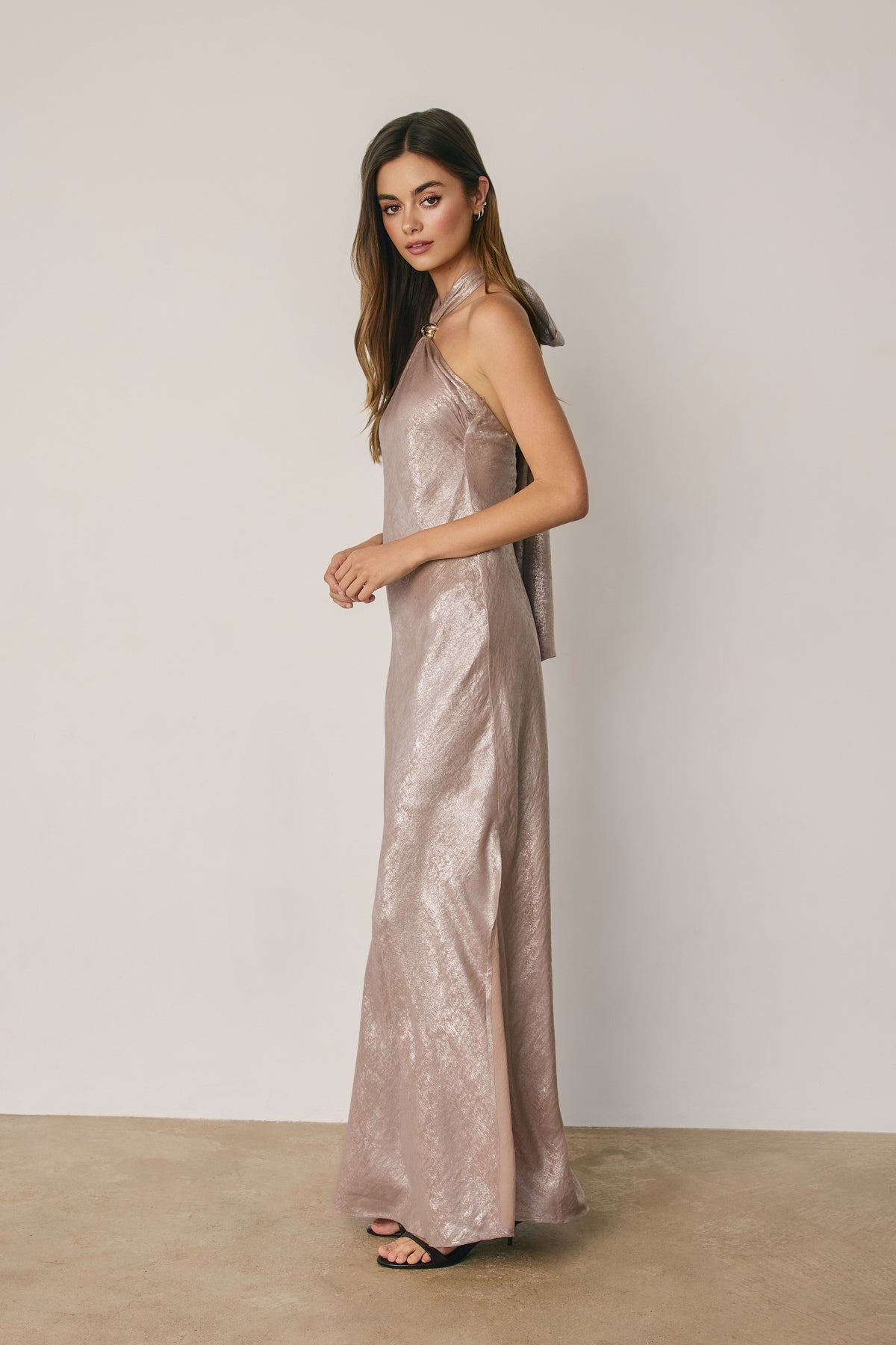 Vestido metallic gold