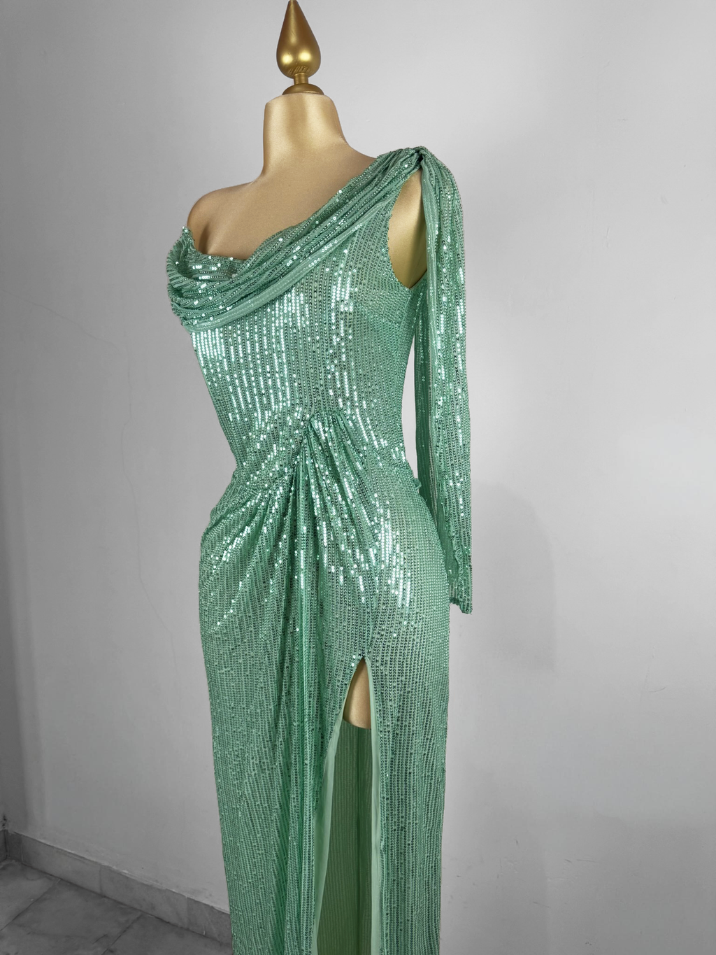 Vestido turquesa lentejuelas