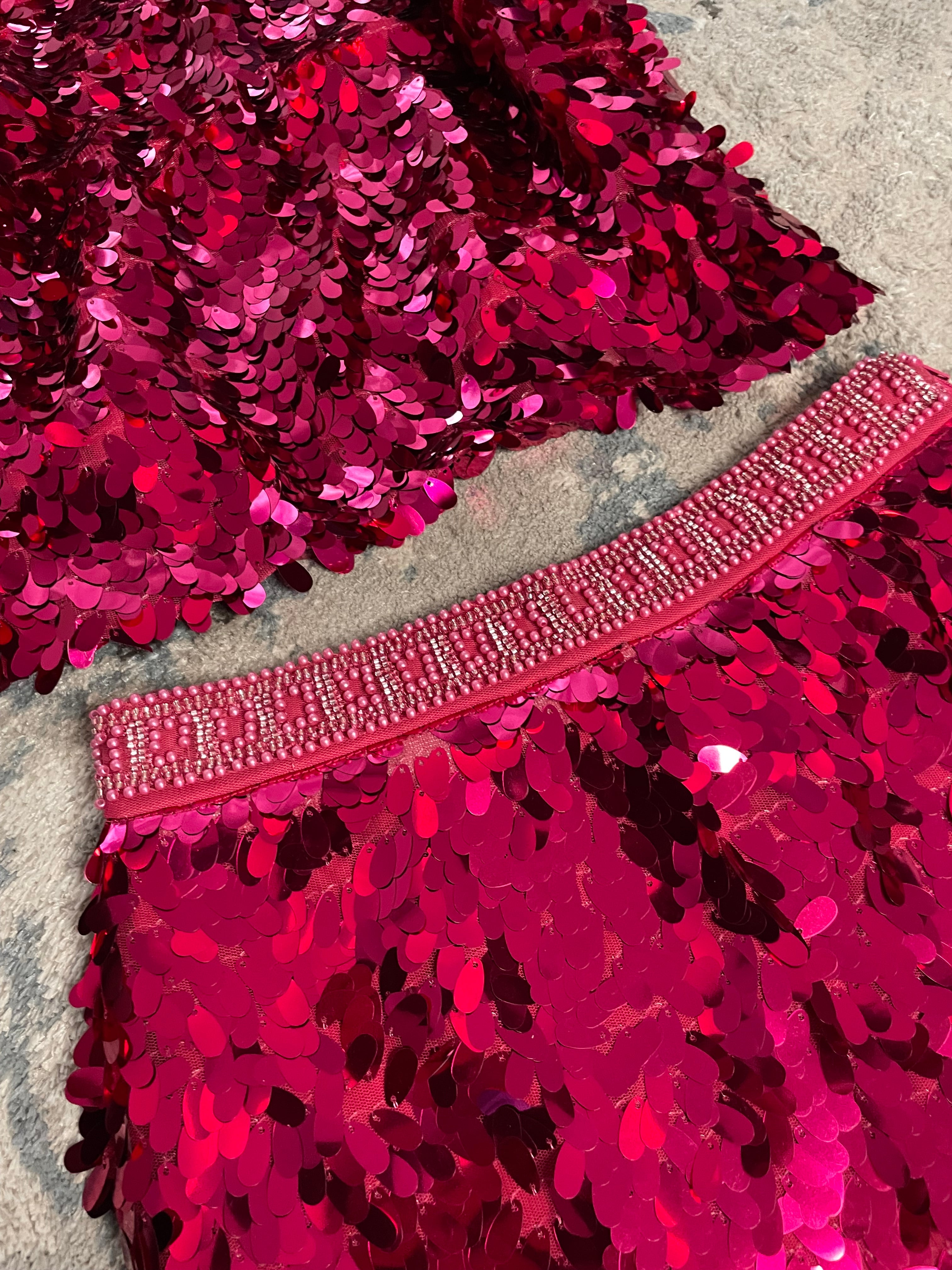 Set rosa lentejuelas