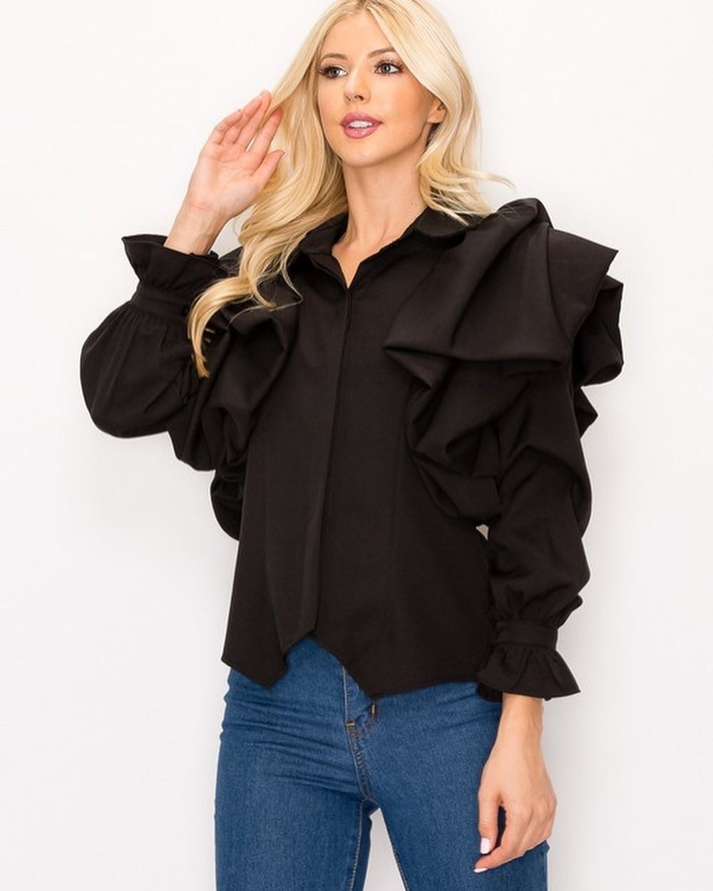 Blusa negra mangas
