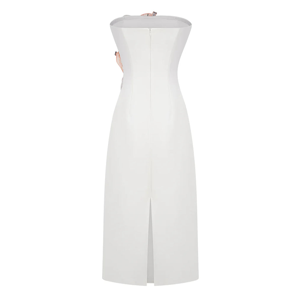 Vestido midi con flor