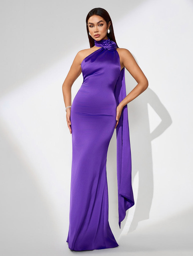 Vestido morado liso