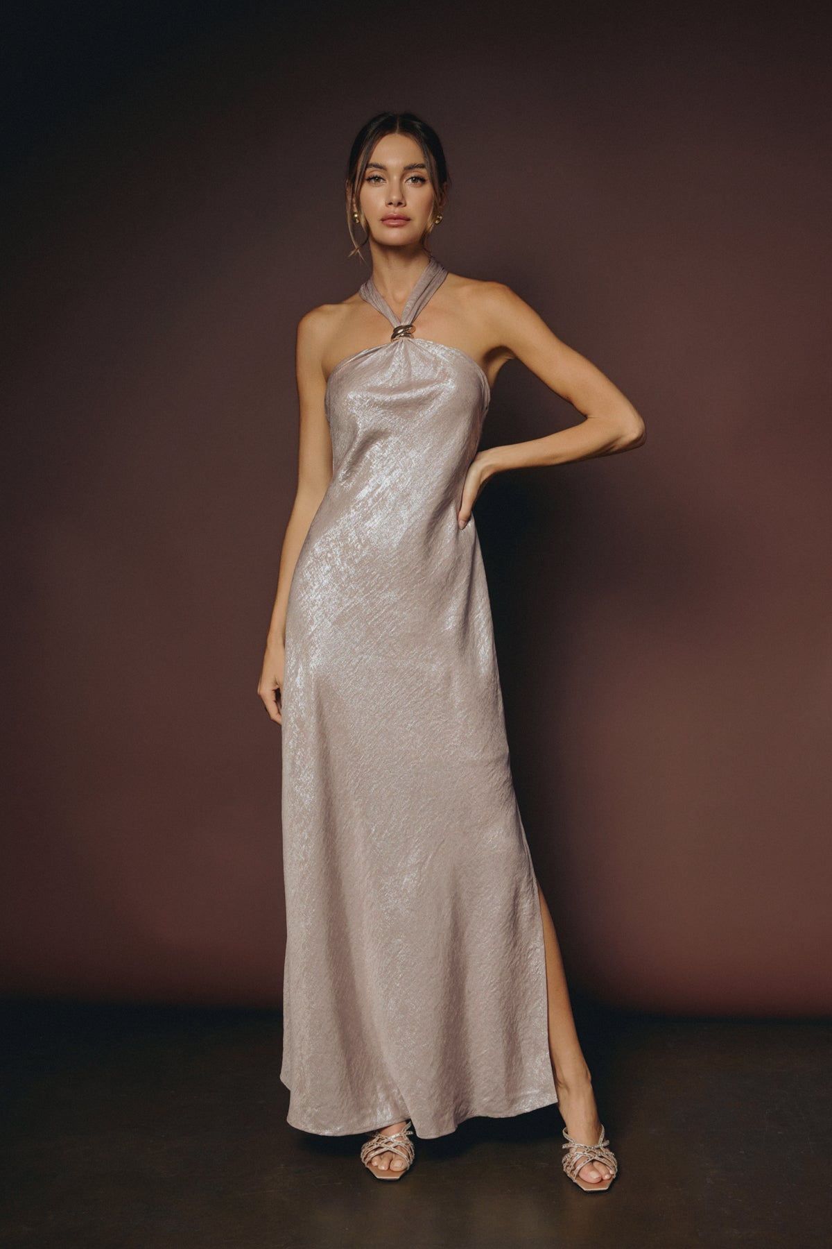 Vestido metallic gold