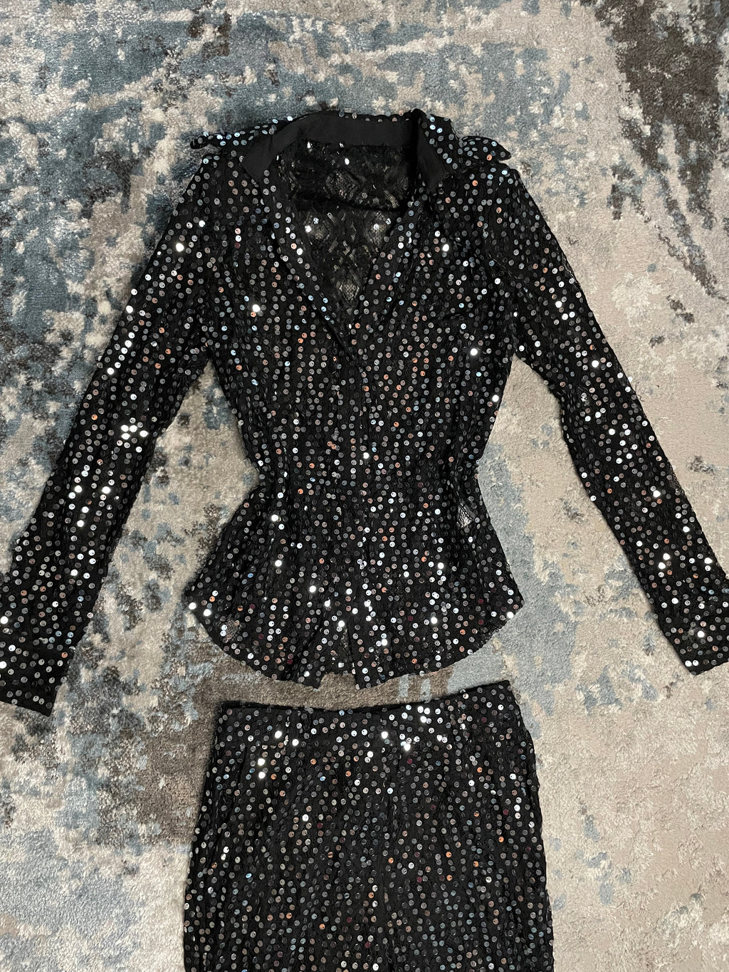 Set blusa y pantalón de brillos