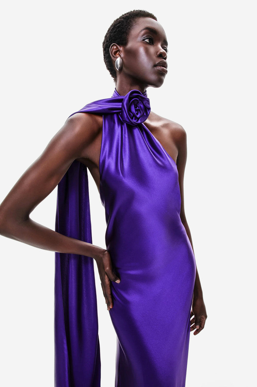 Vestido morado liso