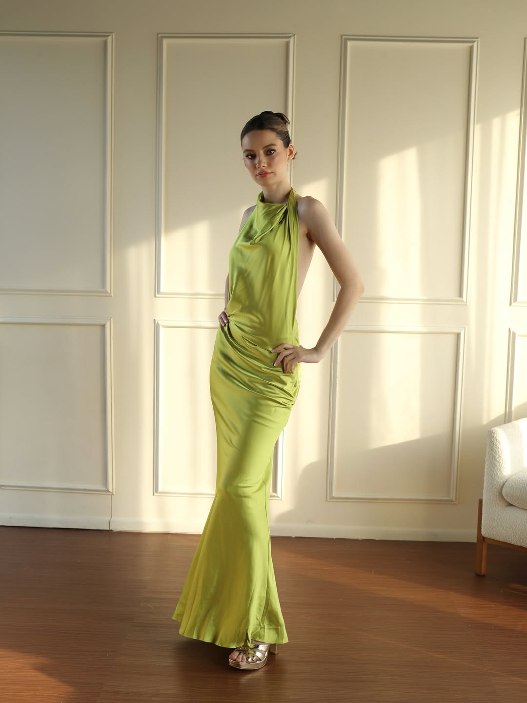 Vestido satin halter