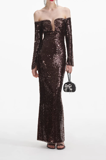 Vestido burgundy lentejuelas