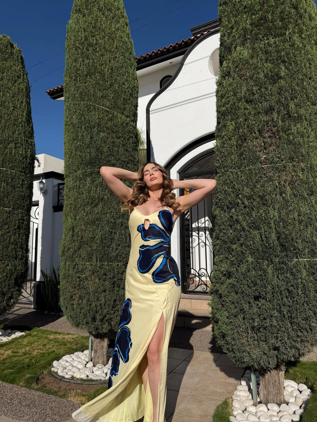 Vestido yellow multi