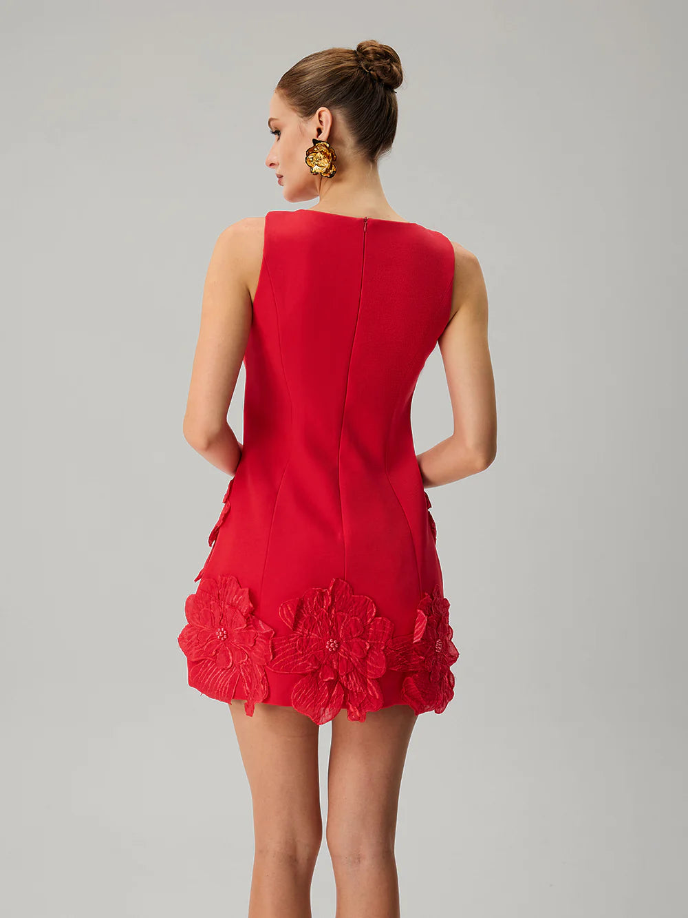 Vestido mini flores rojo
