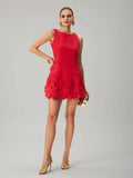 Vestido mini flores rojo