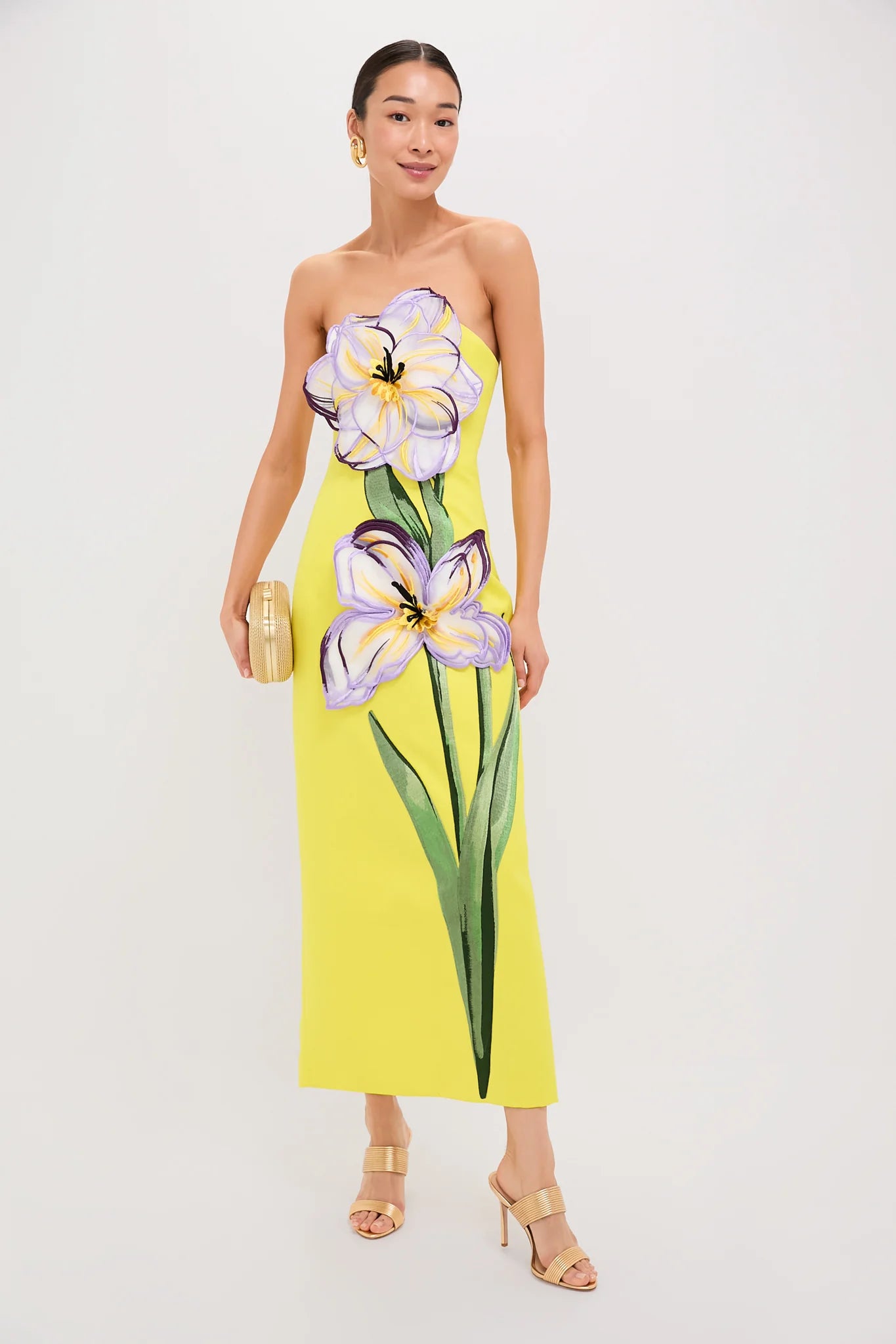 Vestido midi con flor