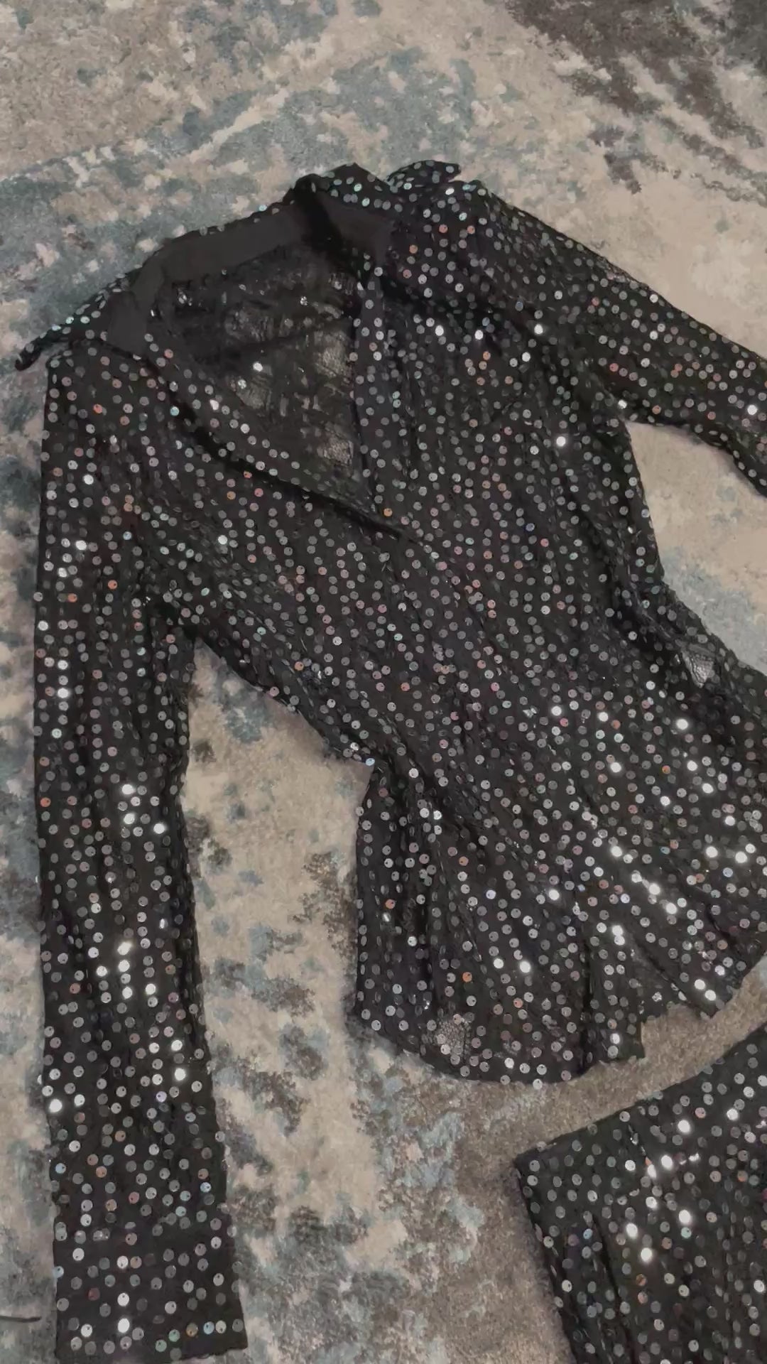 Set blusa y pantalón de brillos