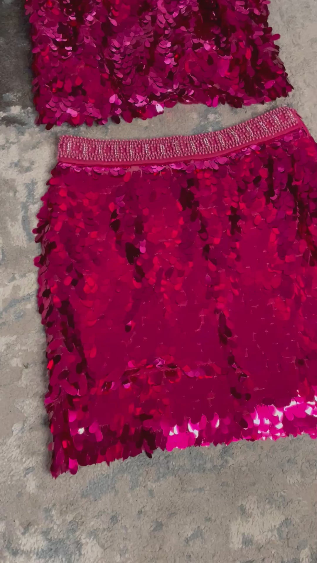 Set rosa lentejuelas