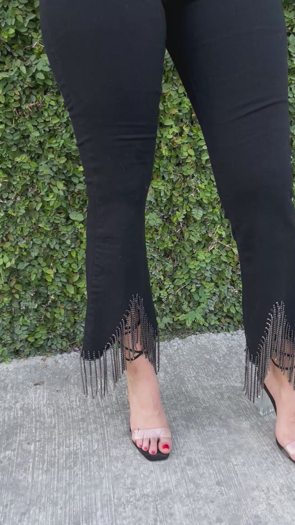 Jeans mezclilla de brillos